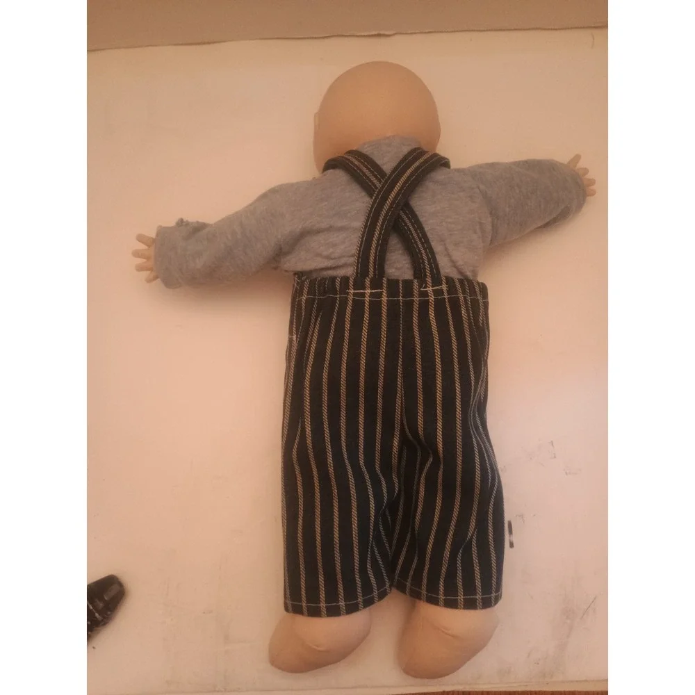 Vintage Cabbage Patch Doll Blue Eyes Jean Overalls Bald 1982 Erra 17